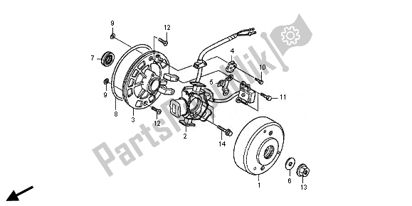 All parts for the Generator of the Honda CRF 50F 2014