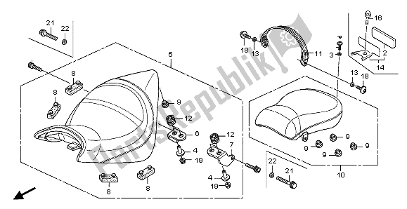 All parts for the Seat of the Honda VTX 1300S 2007