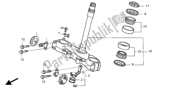 Todas las partes para Vástago De Dirección de Honda XR 650R 2003