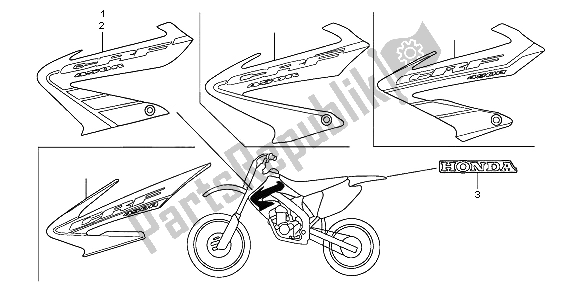 Wszystkie części do Znak Honda CRF 450R 2002