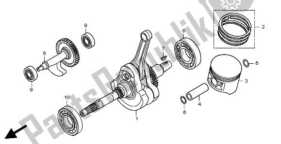 Tutte le parti per il Albero Motore E Pistone del Honda TRX 500 FE Foretrax Foreman ES 2010