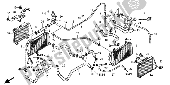 All parts for the Radiator of the Honda GL 1800 2013