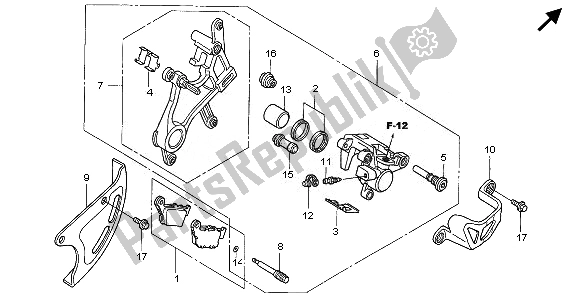 Tutte le parti per il Pinza Freno Posteriore del Honda CRF 450X 2011