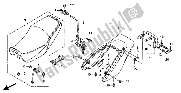 Tutte le parti per il Sedile E Cofano Posteriore del Honda CB 1300 2007