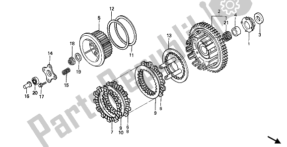 Toutes les pièces pour le Embrayage du Honda CBR 600F 1988