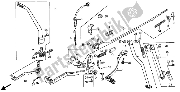 Todas las partes para Pedal Y Brazo De Arranque de Honda XR 250R 1987