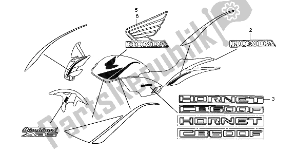 Alle onderdelen voor de Mark van de Honda CB 600F Hornet 2007