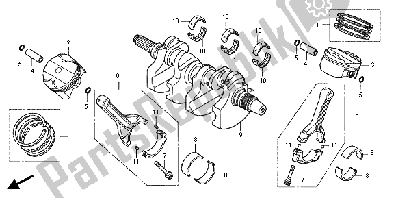 Todas las partes para Cigüeñal Y Pistón de Honda VFR 1200F 2013