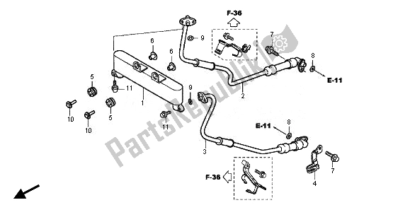 All parts for the Oil Cooler of the Honda VFR 800X 2011