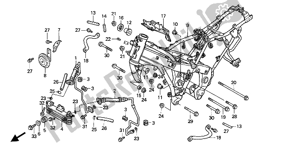 All parts for the Frame Body of the Honda CBR 1000F 1991