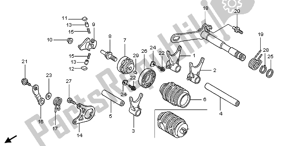 All parts for the Gear Shift Drum of the Honda CRF 450R 2006