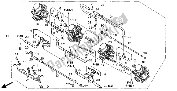 Tutte le parti per il Carburatore (assy.) del Honda CBF 600S 2007