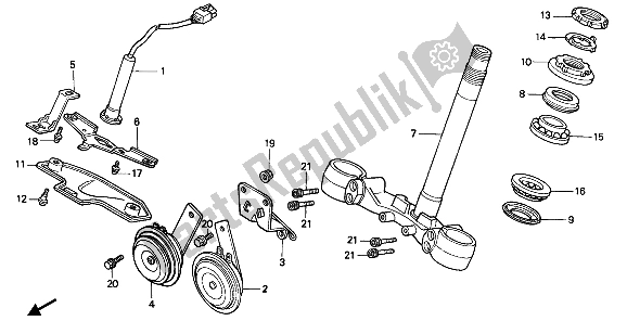 Wszystkie części do Mostek Kierownicy Honda PC 800 1989