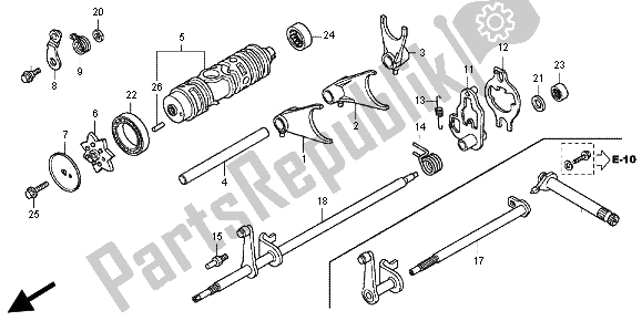 Alle onderdelen voor de Schakelvork van de Honda TRX 500 FE Foretrax Foreman ES 2012