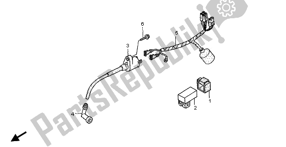 All parts for the Wire Harness of the Honda XR 50R 2003