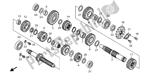 All parts for the Transmission of the Honda CRF 150 RB LW 2007