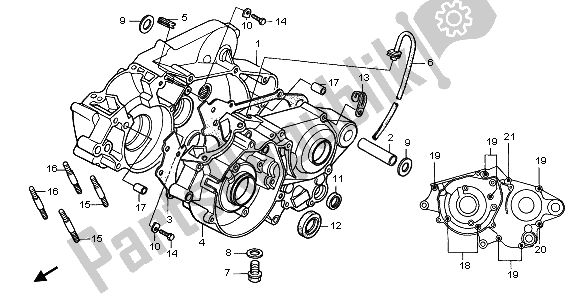 Todas las partes para Caja Del Cigüeñal de Honda CR 80R SW 1997