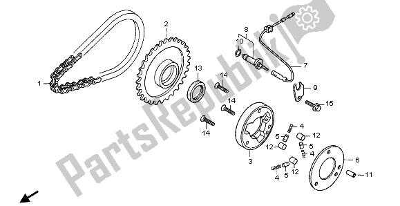 All parts for the Starting Clutch of the Honda CB 250 1997