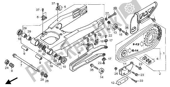 Todas las partes para Basculante de Honda XR 650R 2003