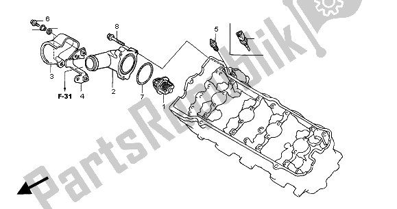 Wszystkie części do Termostat Honda CB 600F Hornet 2002