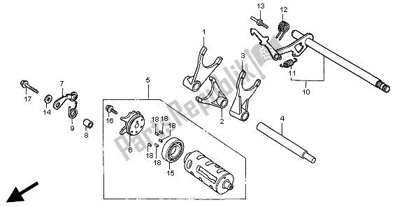 All parts for the Gearshift Drum of the Honda VT 750C2 1997