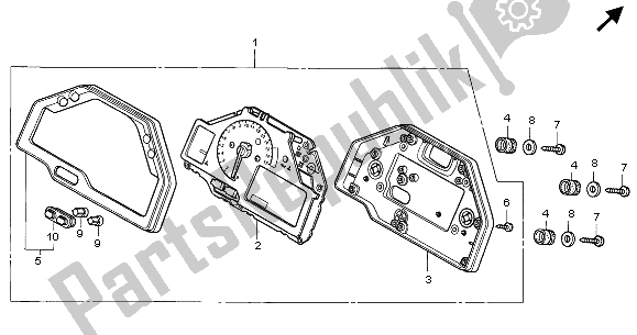 Alle onderdelen voor de Meter (mph) van de Honda CBR 600 RR 2005
