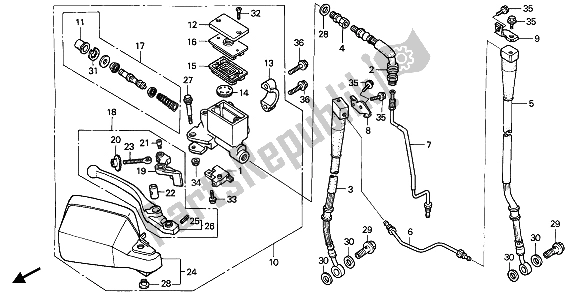 Todas las partes para Fr. Cilindro Maestro Del Freno de Honda XRV 750 Africa Twin 1990