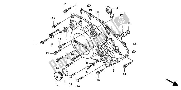 Alle onderdelen voor de R. Carter Deksel van de Honda CRF 150 RB LW 2012
