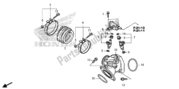 Alle onderdelen voor de Inlaatspruitstuk van de Honda VT 750 CS 2013