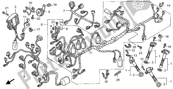 All parts for the Wire Harness of the Honda VFR 800 2003