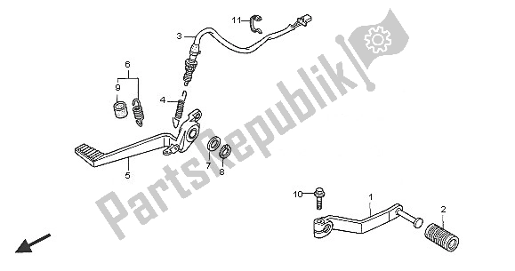 Alle onderdelen voor de Pedaal van de Honda VFR 800A 2005