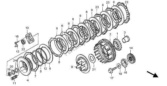 All parts for the Clutch of the Honda NT 650V 2002