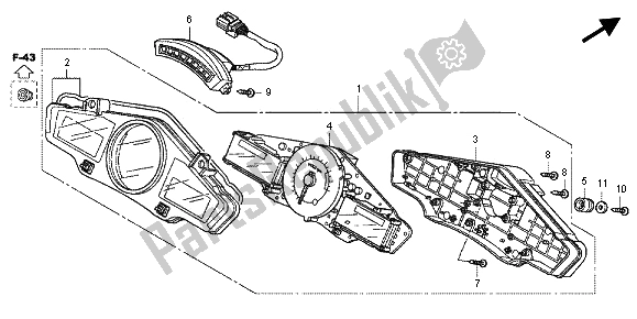 All parts for the Meter (kmh) of the Honda CBF 1000F 2012