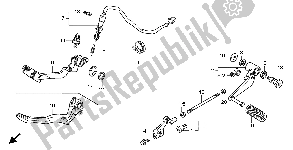 Alle onderdelen voor de Pedaal van de Honda CB 1300A 2009