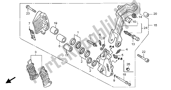 All parts for the Front Brake Caliper (r.) of the Honda CBR 1100 XX 2002