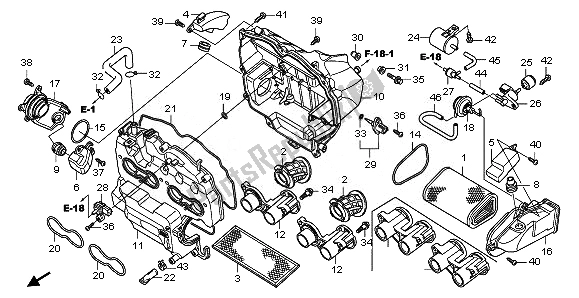 All parts for the Air Cleaner of the Honda CB 600 FA Hornet 2011