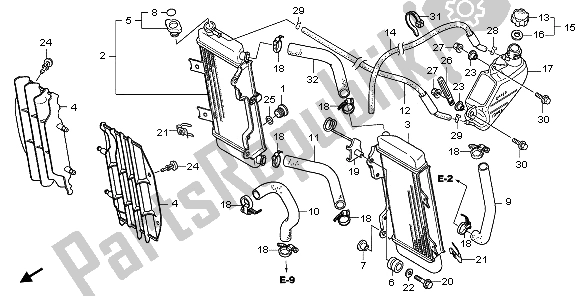 All parts for the Radiator of the Honda CRF 250X 2006