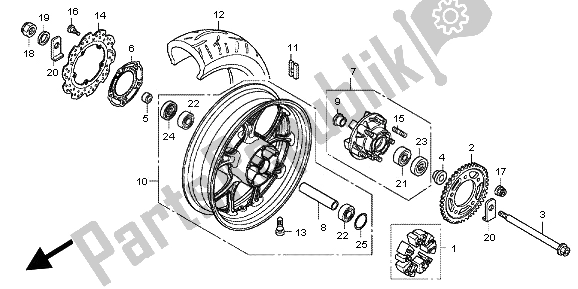 Tutte le parti per il Ruota Posteriore del Honda NC 700 XA 2012