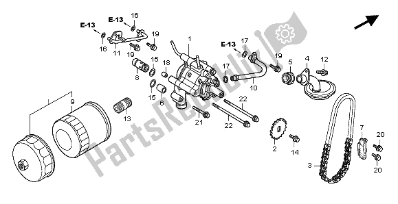 All parts for the Oil Filter & Oil Pump of the Honda VTX 1800C 2002