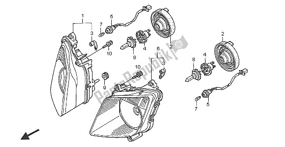 Todas las partes para Faro (eu) de Honda VTR 1000 SP 2005