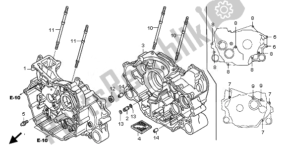 All parts for the Crankcase of the Honda TRX 680 FA Fourtrax Rincon 2008