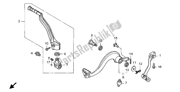 Tutte le parti per il Pedale E Kick Starter del Honda CRF 250X 2007