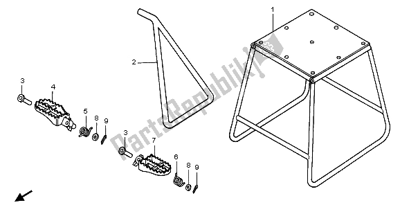 Todas las partes para Soporte Y Paso de Honda CR 500R 1998