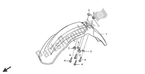 All parts for the Front Fender of the Honda XR 125L 2005