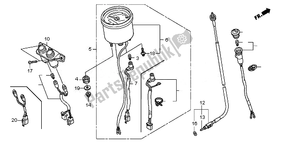 All parts for the Meter (mph) of the Honda NPS 50 2010