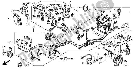 All parts for the Wire Harness of the Honda CBF 600S 2010