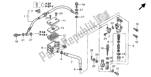 Todas las partes para Cilindro Maestro Del Freno Trasero de Honda CBR 1000 RR 2006