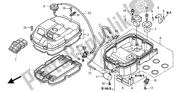 Tutte le parti per il Filtro Dell'aria del Honda VFR 800 FI 1998