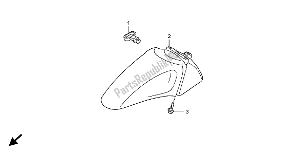 All parts for the Front Fender of the Honda SH 125D 2009