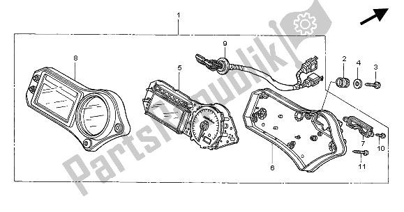 Tutte le parti per il Metro (kmh) del Honda CBR 600 FR 2002